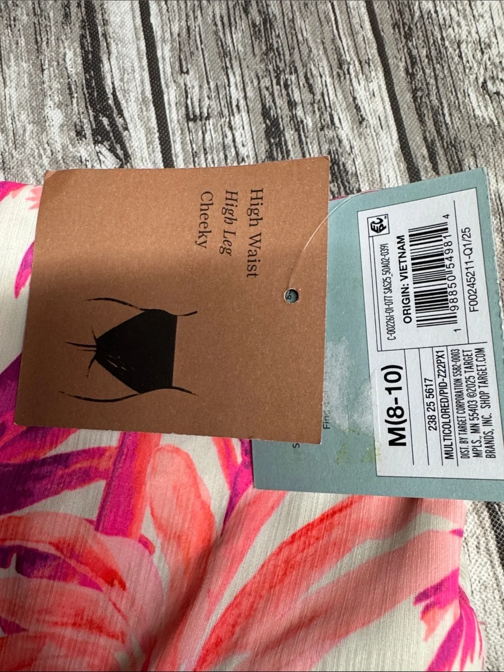 Women’s Swim Bikini Bottoms - Pink Palm Print